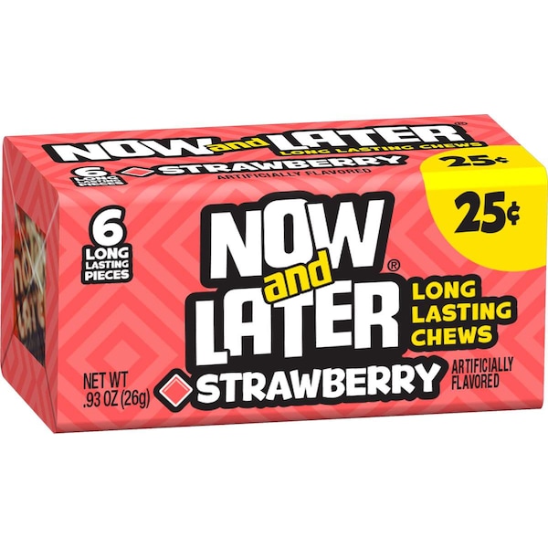 Now & Later Strawberry Chews 6 Piece .93 Oz., PK12